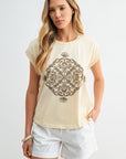Parchment Muscle Sleeve Graphic Tee