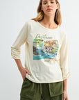 Parchment Tab Sleeve Graphic Tee