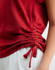 Brick Cropped Drawstring Tee