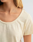 Parchment Braided Neck Tee