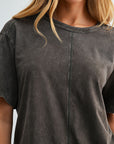 Dark Olive Acid Wash Tee