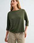 Olive Dolman Knit Top