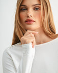 Parchment Petite Long Sleeve Boat Neck Top