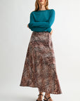 Teal Long Sleeve Boat Neck Top