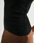 Black Plus-Size Short Sleeve Mock Neck Top