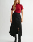 Cherry Petite Short Sleeve Mock Neck Top