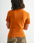 Curry Short Sleeve Mock Neck Top