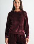 Burgundy Petite Long Sleeve Seamed Sweatshirt