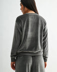 Charcoal Plus-Size Long Sleeve Seamed Sweatshirt