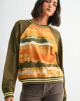 Olive Multi Long Sleeve Sweatshirt