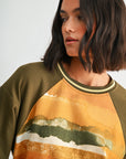 Olive Multi Long Sleeve Sweatshirt