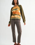 Olive Multi Long Sleeve Sweatshirt