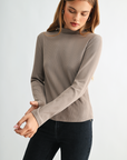 Mushroom Long Sleeve Mock Neck Top