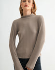 Mushroom Long Sleeve Mock Neck Top