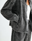 Black Long Sleeve Cropped Shacket
