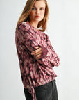 Aubergine Long Sleeve Cinched Hem Top