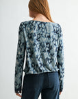 Baltic Blue Long Sleeve Cinched Hem Top