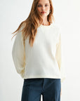 Cream Long Sleeve Side Grommet Top