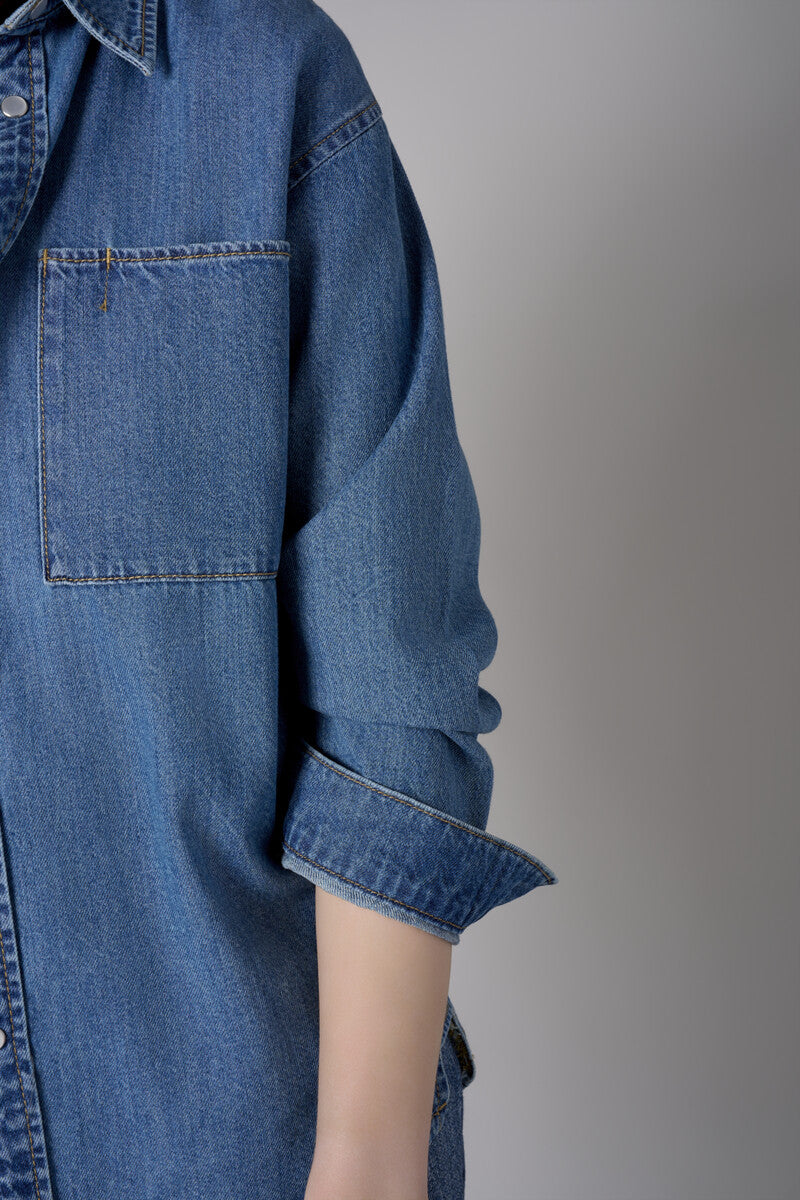 Experience the exclusive look of our 'Indigo' Gramercy Denim Shirt.