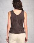 Coffee Pleated Hourglass Top