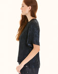 Midnight Zip Back Woven T-Shirt