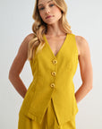 Dijon Button Front Vest