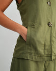 Olive Relaxed Vest