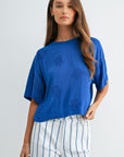 Cobalt Short Sleeve Crop T-Shirt