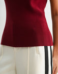 Cherry sleeveless turtleneck sweater