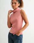 Orchid sleeveless turtleneck sweater