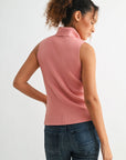 Orchid sleeveless turtleneck sweater