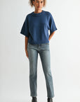 Cadet Blue Petite Broome Crop Sweater