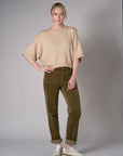 Khaki cropped broome sweater