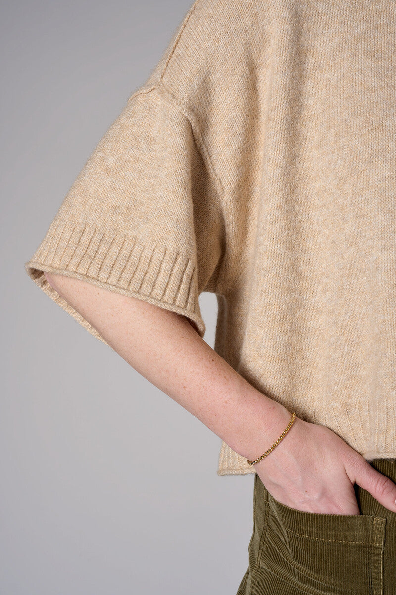 Khaki cropped broome sweater