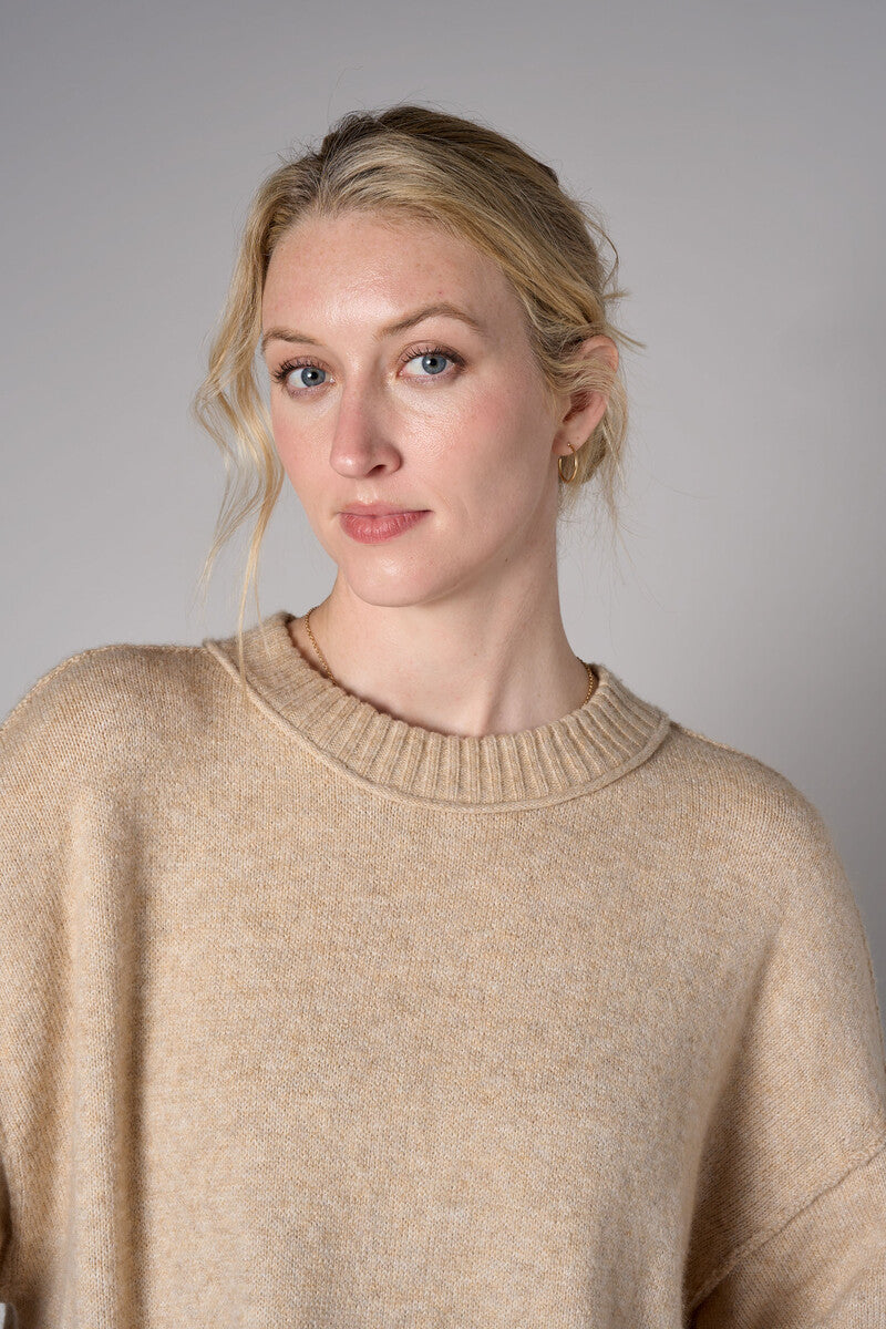 Khaki cropped broome sweater