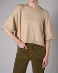 Khaki cropped broome sweater