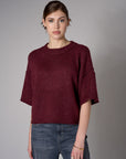 Raisin cropped broome sweater