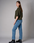 Olive cropped broome sweater