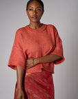 Tea Rose cropped broome sweater