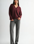 Burgundy Long Sleeve Sweater
