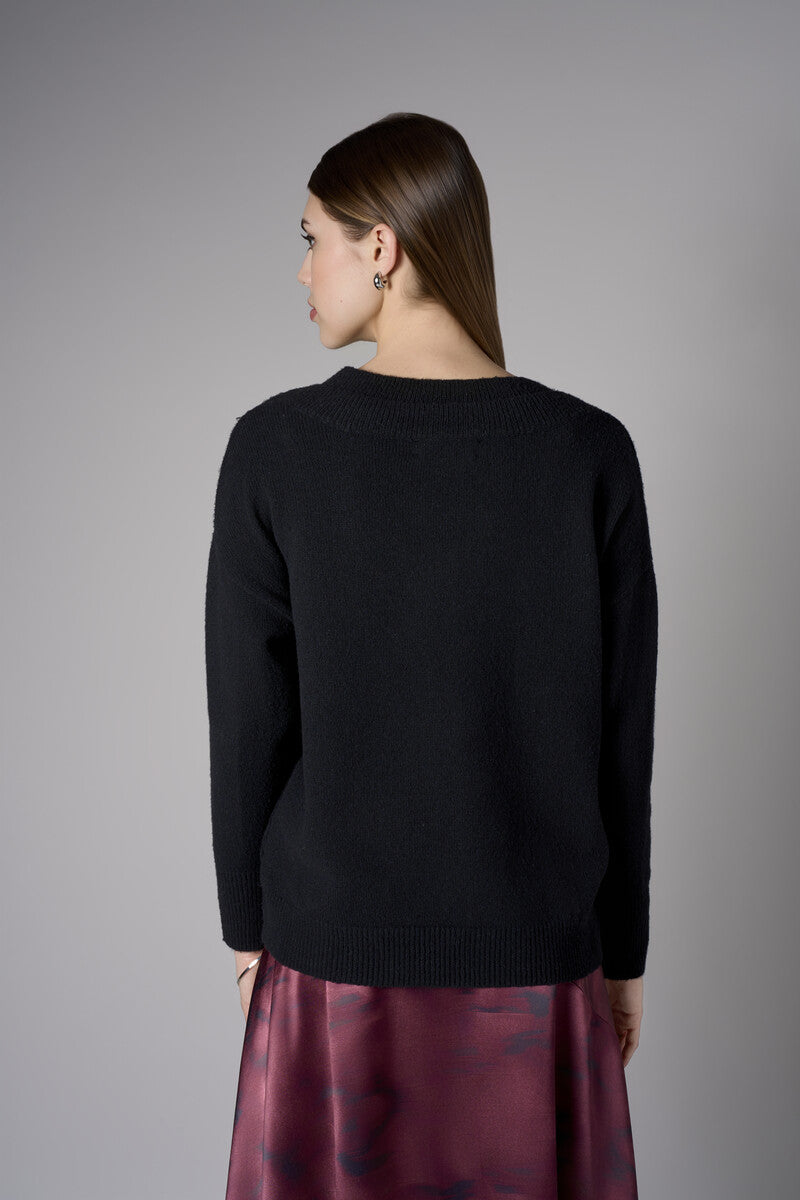Black Cite Long Sleeve Sweater