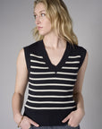 Redefine chic with the 'Black' Sleeveless Sweater – the perfect finishing touch.