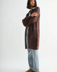 Brown Denim Collar Cardigan