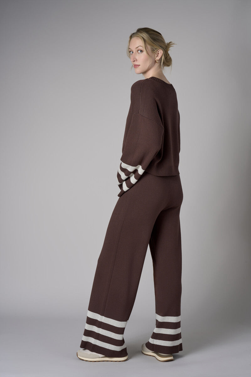 Inject your wardrobe with the vivid 'Earth' Striped Sleeve Sweater.