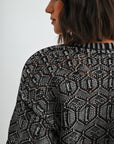 Black Crew Neck Distressed Sweater