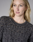 Turn heads with this warm 'Black' Crew Neck Distressed Sweater.