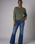 Fall in love with the distinctive 'Olive' Crew Neck Distressed Sweater – a must-have for any wardrobe.
