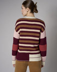Merlot Multi Long Sleeve Striped Sweater