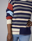 Navy Multi Long Sleeve Striped Sweater
