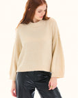 Oatmeal Long Sleeve Cropped Sweater